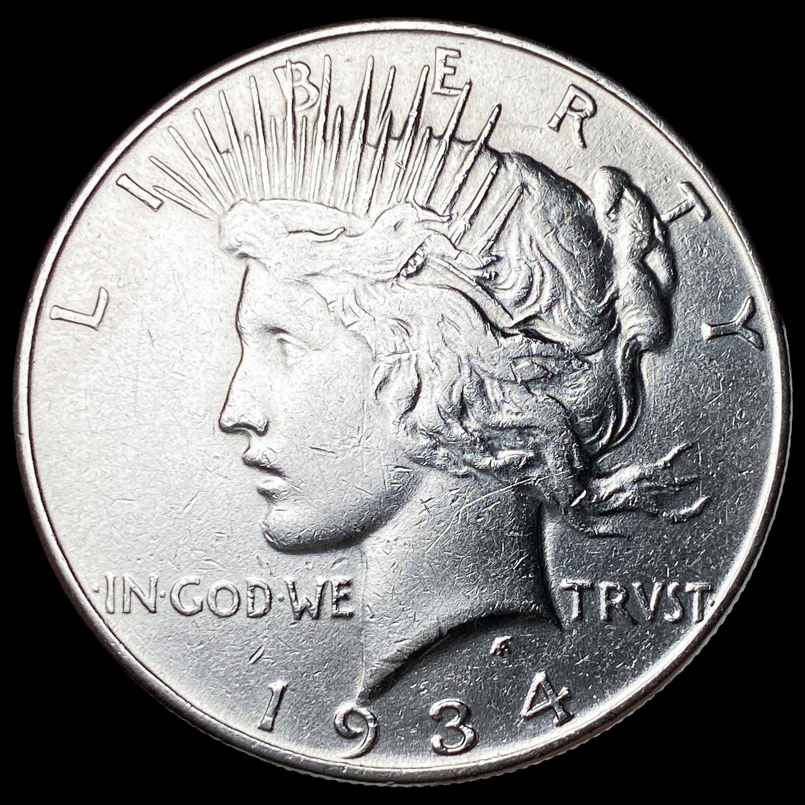 1934 Silver Peace Dollar ABOUT UNCIRCULATED: 1934 Silver Peace Dollar ABOUT UNCIRCULATED