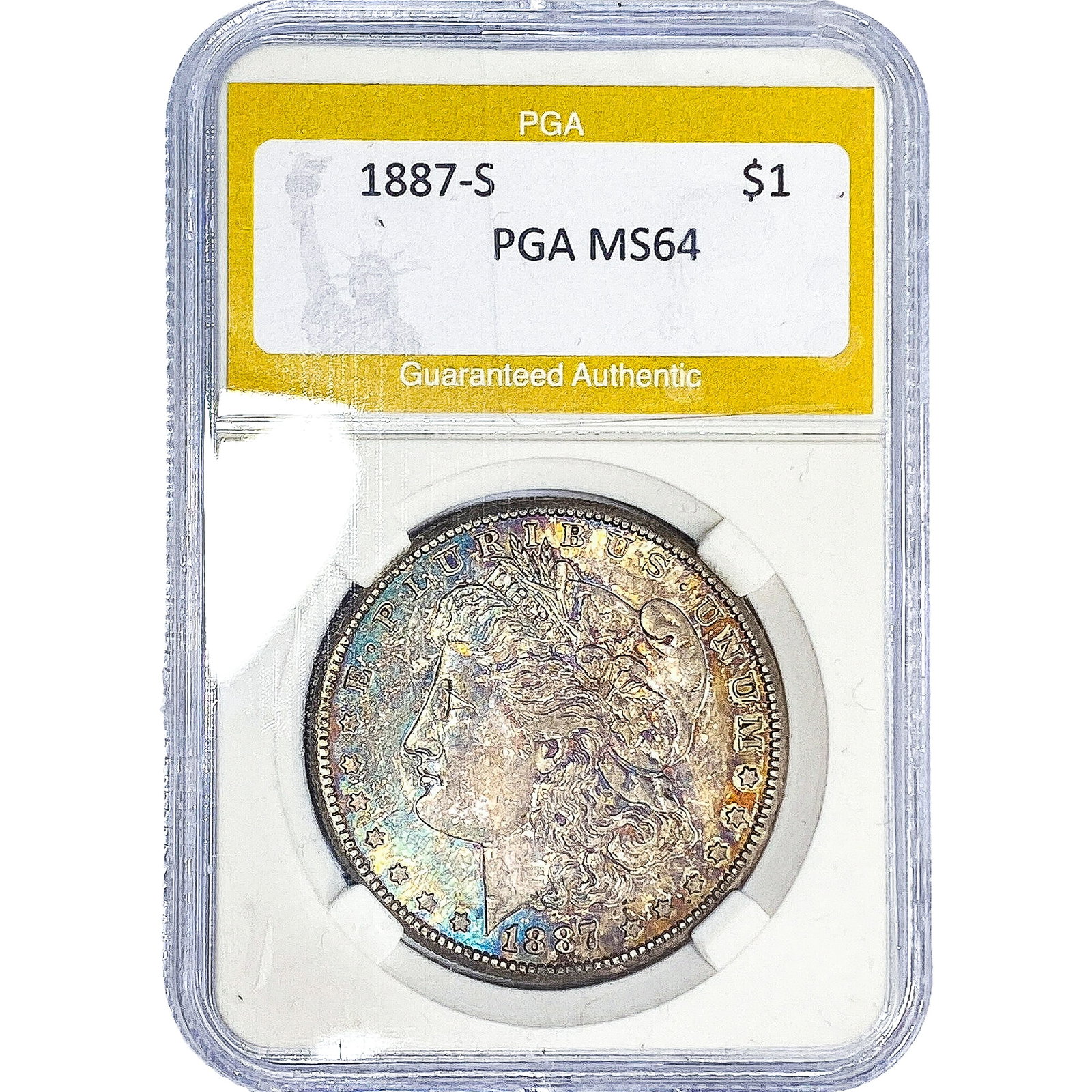 1887-S Morgan Silver Dollar PGA MS64: 1887-S Morgan Silver Dollar PGA MS64