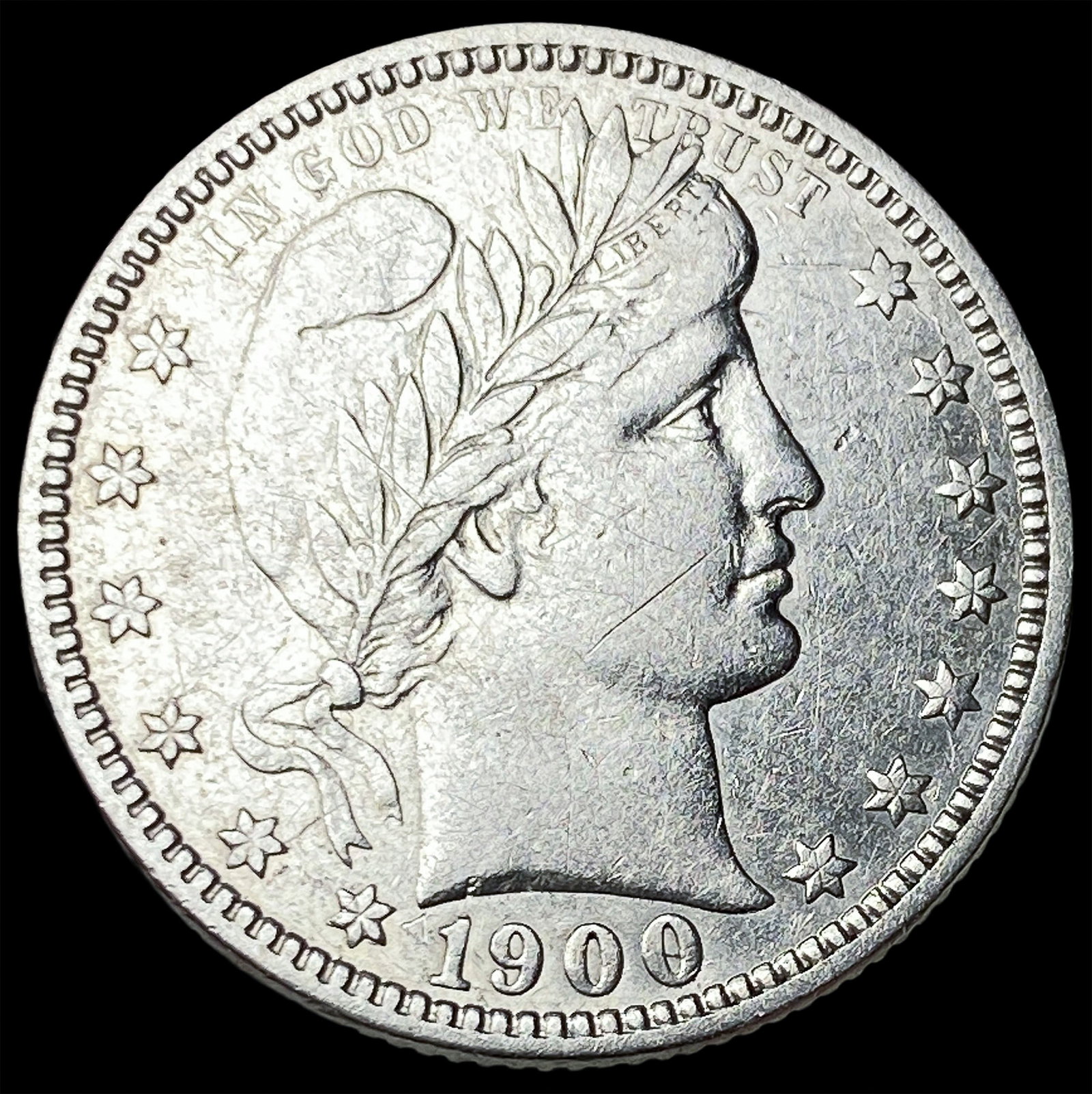 1900-O Silver Barber Quarter NEARLY UNCIRCULATED: 1900-O Silver Barber Quarter NEARLY UNCIRCULATED