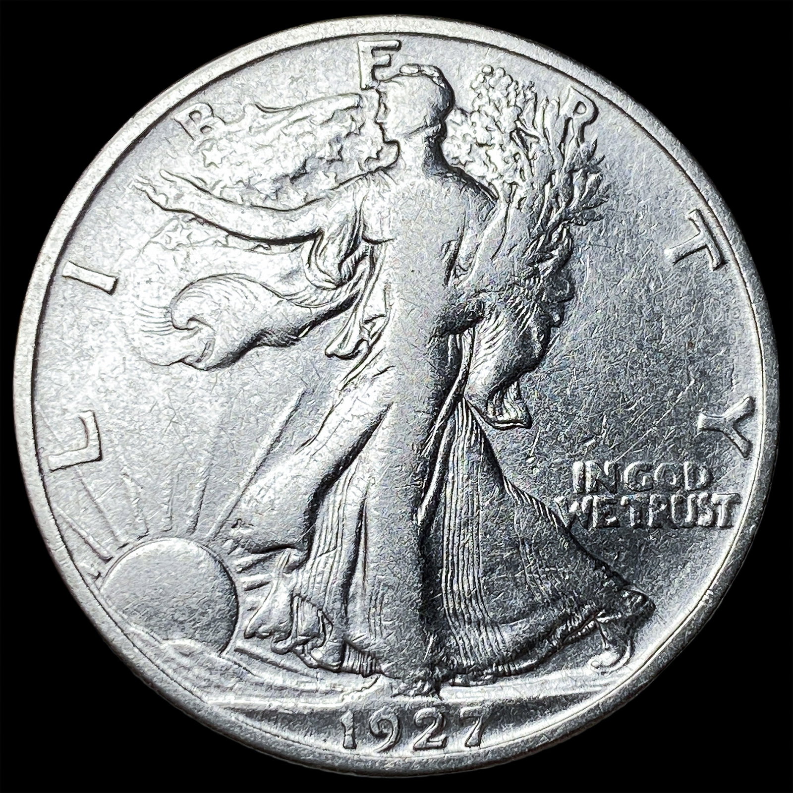 1927-S Silver Walking Liberty Half Dollar LIGHTLY CIRCULATED: 1927-S Silver Walking Liberty Half Dollar LIGHTLY CIRCULATED