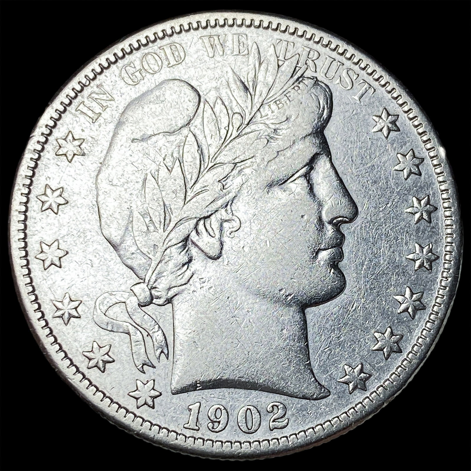 1902-O Silver Barber Half Dollar NEARLY UNCIRCULATED: 1902-O Silver Barber Half Dollar NEARLY UNCIRCULATED