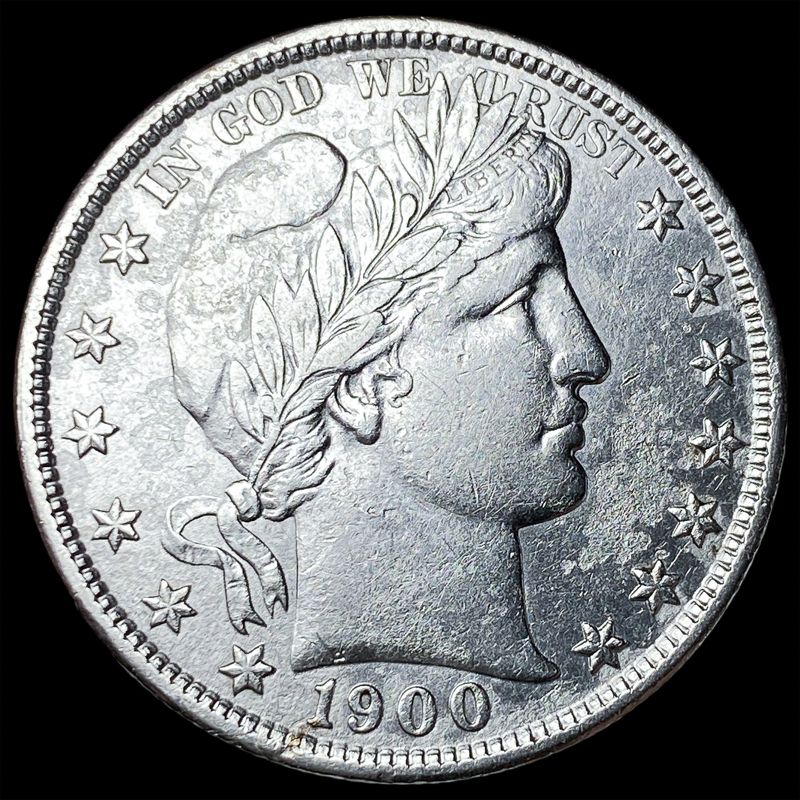 1900 Silver Barber Half Dollar NEARLY UNCIRCULATED: 1900 Silver Barber Half Dollar NEARLY UNCIRCULATED