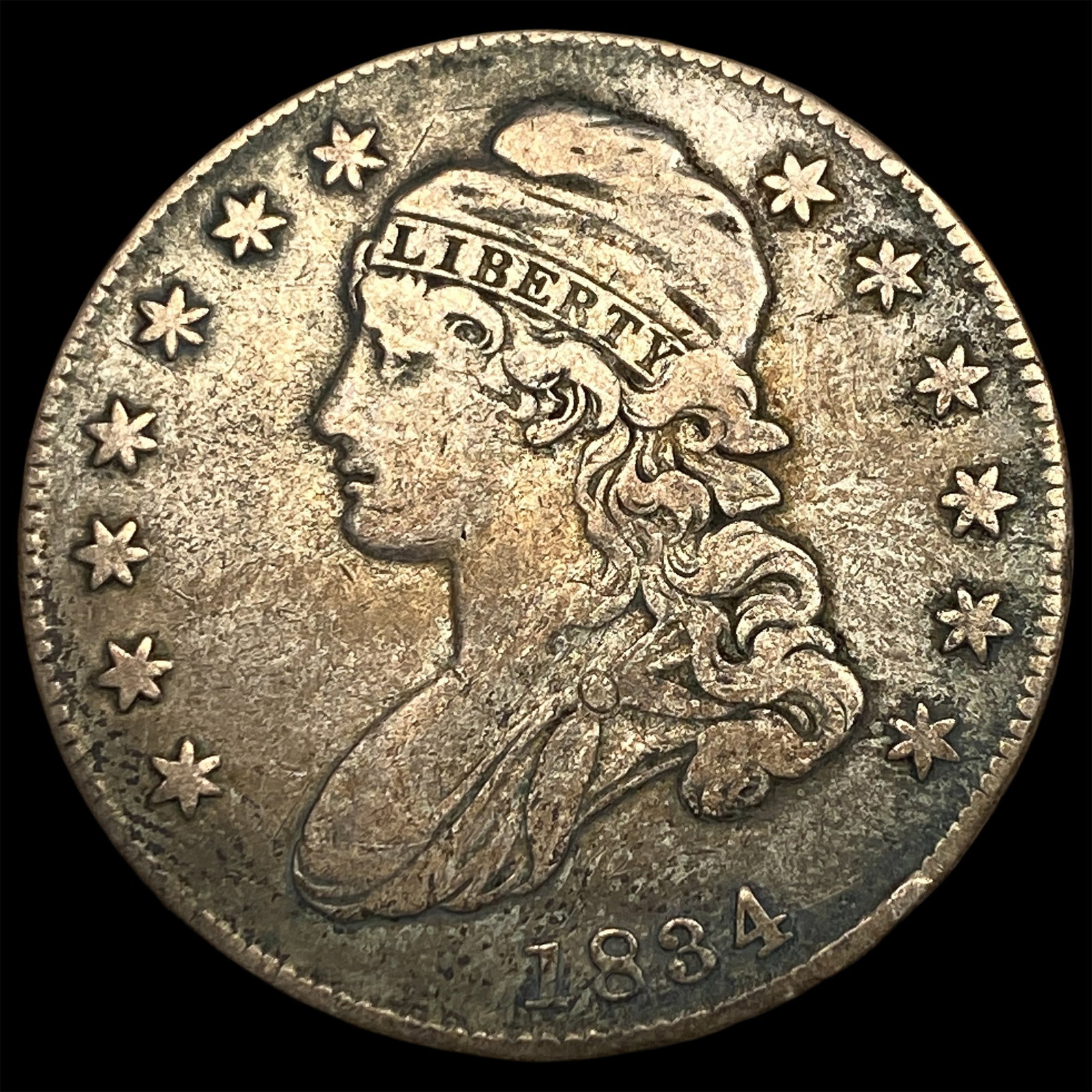 1834 Capped Bust Half Dollar ABOUT UNCIRCULATED: 1834 Capped Bust Half Dollar ABOUT UNCIRCULATED