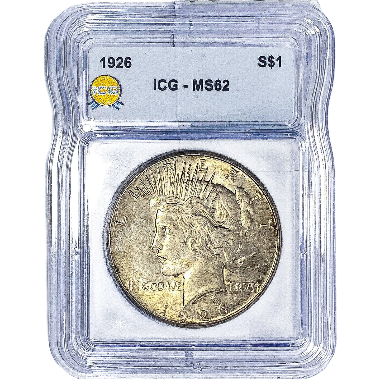 1926 Silver Peace Dollar ICG MS62: 1926 Silver Peace Dollar ICG MS62