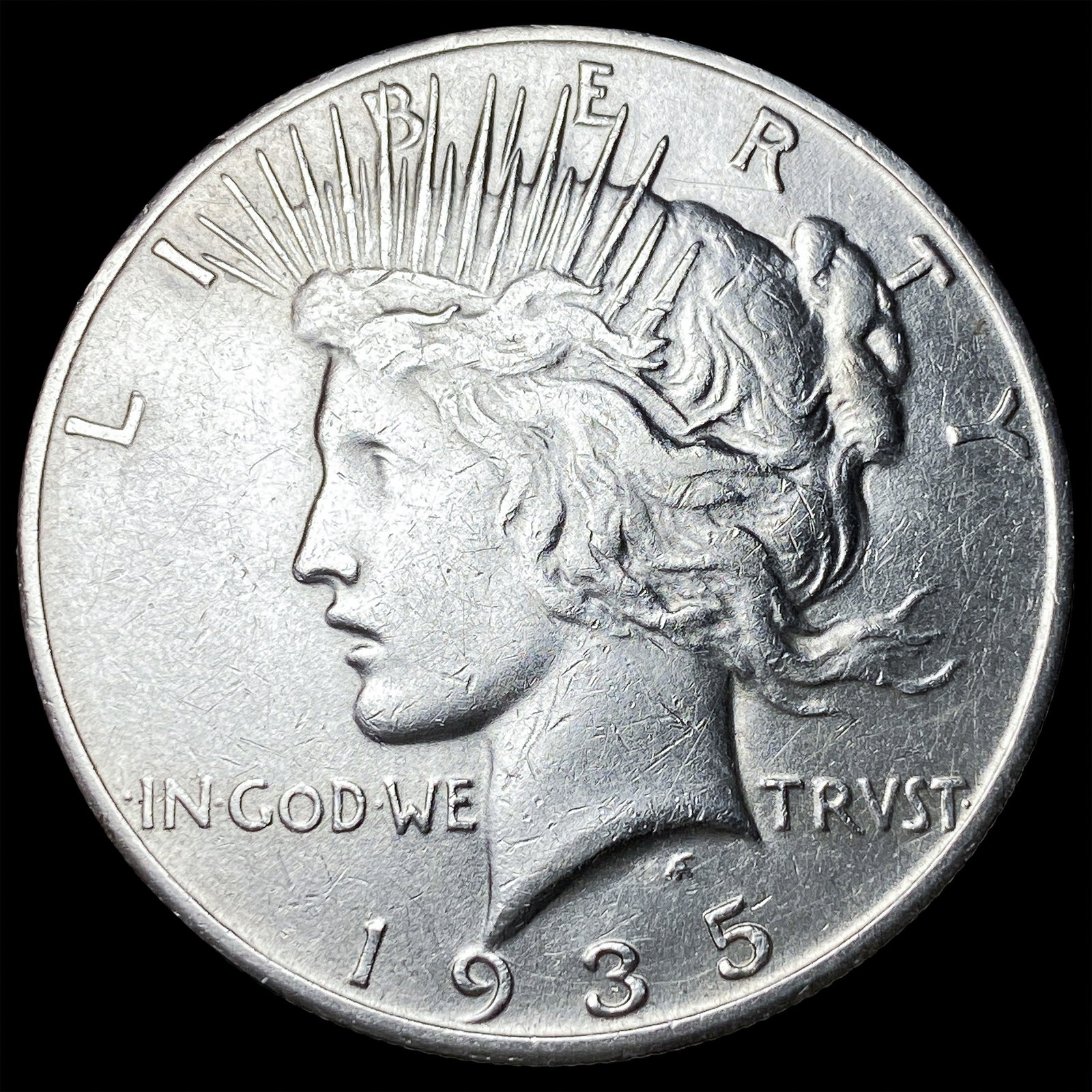 1935-S Silver Peace Dollar NEARLY UNCIRCULATED (1 of 2)