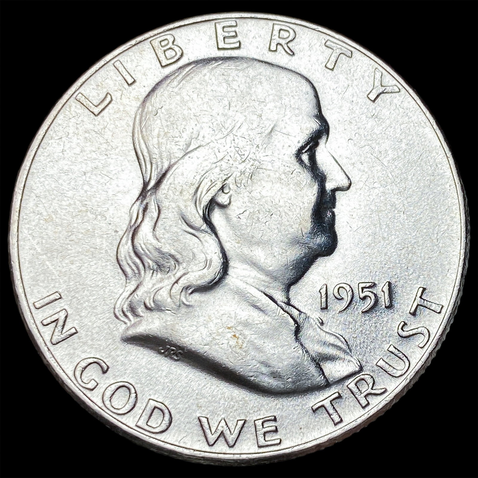 1951 Silver Franklin Half Dollar CLOSELY UNCIRCULATED: 1951 Silver Franklin Half Dollar CLOSELY UNCIRCULATED