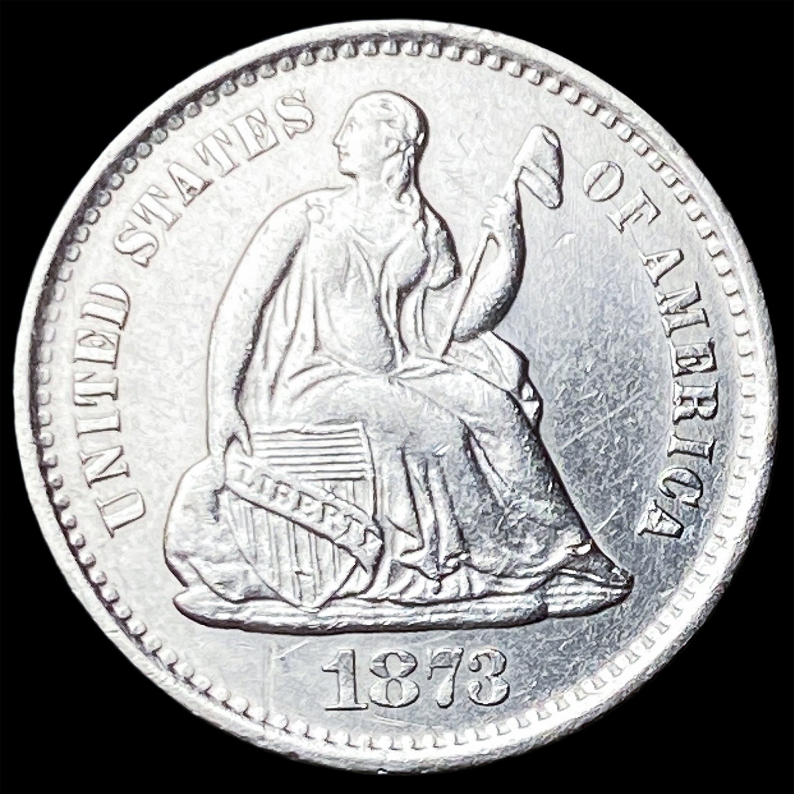 1873-S Silver Seated LIberty Half Dime UNCIRCULATED (1 of 2)