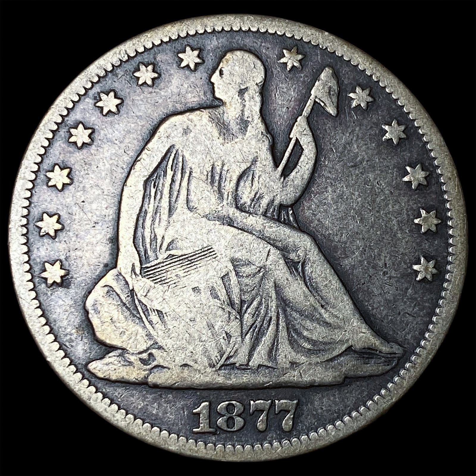 1877 Seated Liberty Half Dollar NICELY CIRCULATED: 1877 Seated Liberty Half Dollar NICELY CIRCULATED