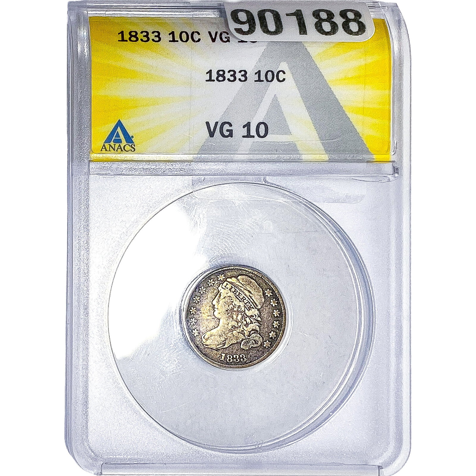 1833 Capped Bust Dime ANACS VF10 (1 of 2)