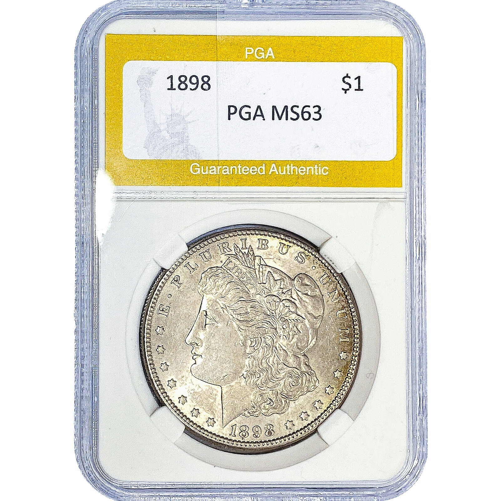 1898 Morgan Silver Dollar PGA MS63: 1898 Morgan Silver Dollar PGA MS63