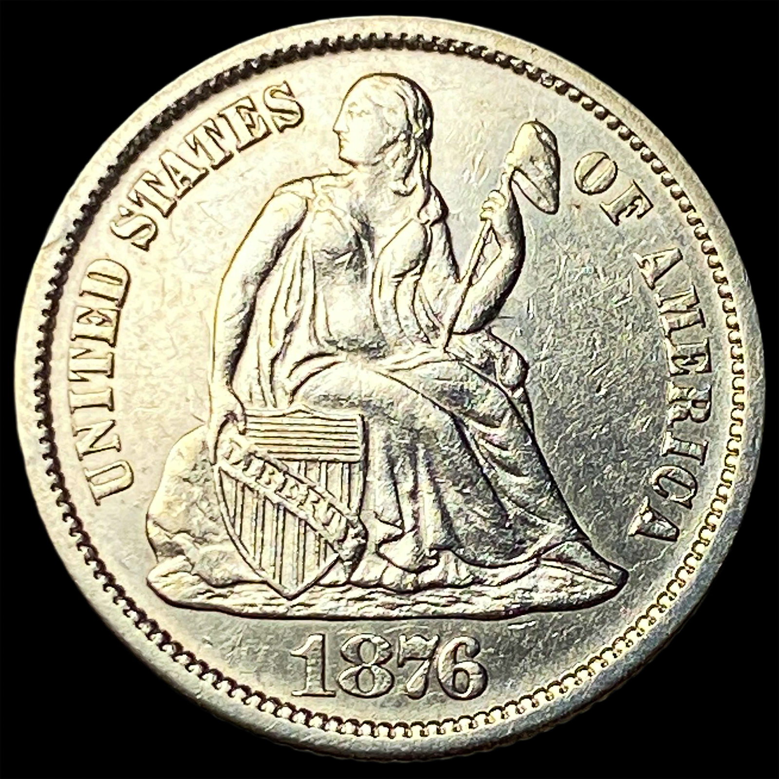 1876-CC Silver Dime CLOSELY UNCIRCULATED: 1876-CC Silver Dime CLOSELY UNCIRCULATED