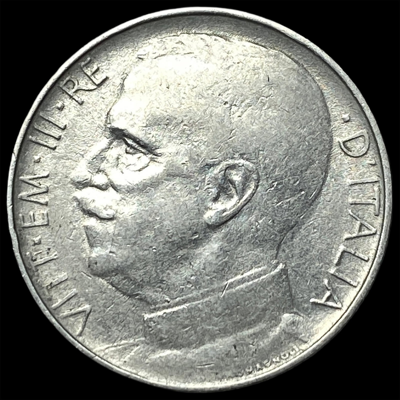1921-R Italy Silver 50 Centesimi Reeded Edge: 1921-R Italy Silver 50 Centesimi Reeded Edge