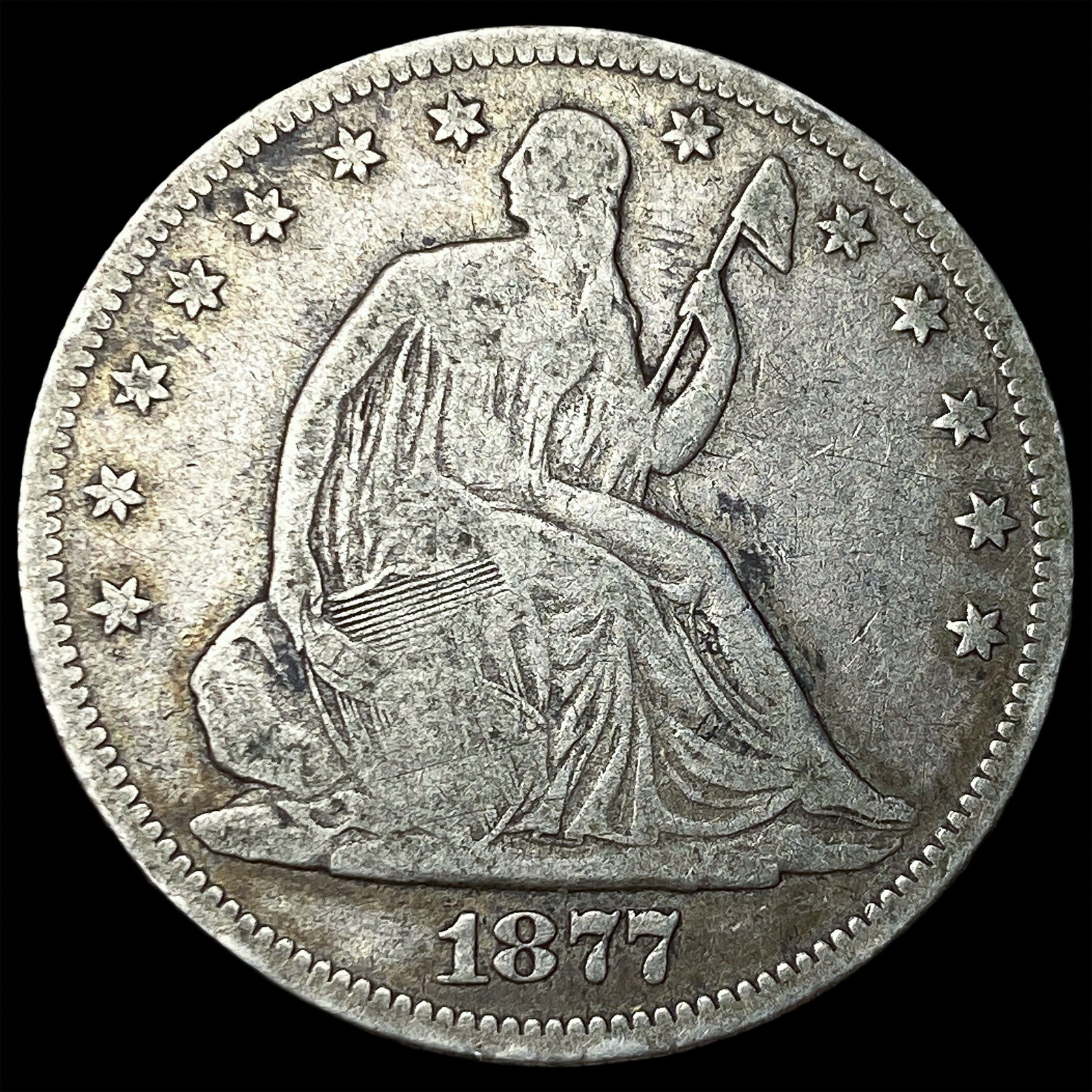1877-S Silver Half Dollar NICELY CIRCULATED: 1877-S Silver Half Dollar NICELY CIRCULATED