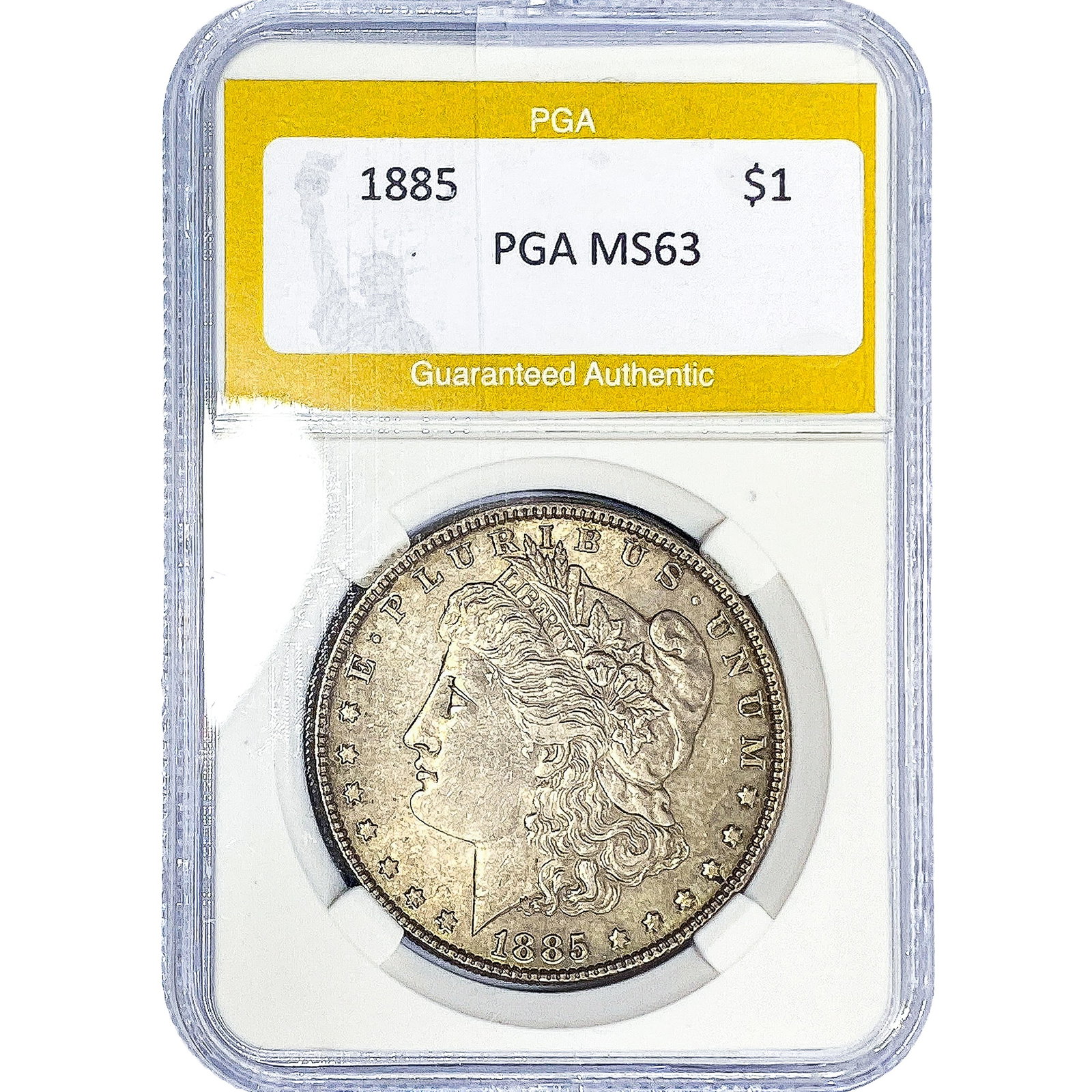 1885 Morgan Silver Dollar PGA MS63: 1885 Morgan Silver Dollar PGA MS63
