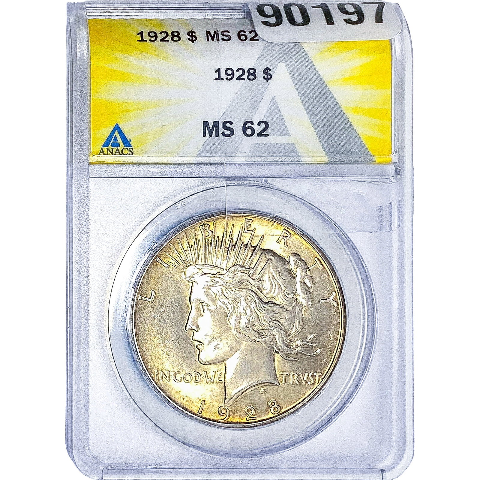 1928 Silver Peace Dollar ANACS MS62: 1928 Silver Peace Dollar ANACS MS62