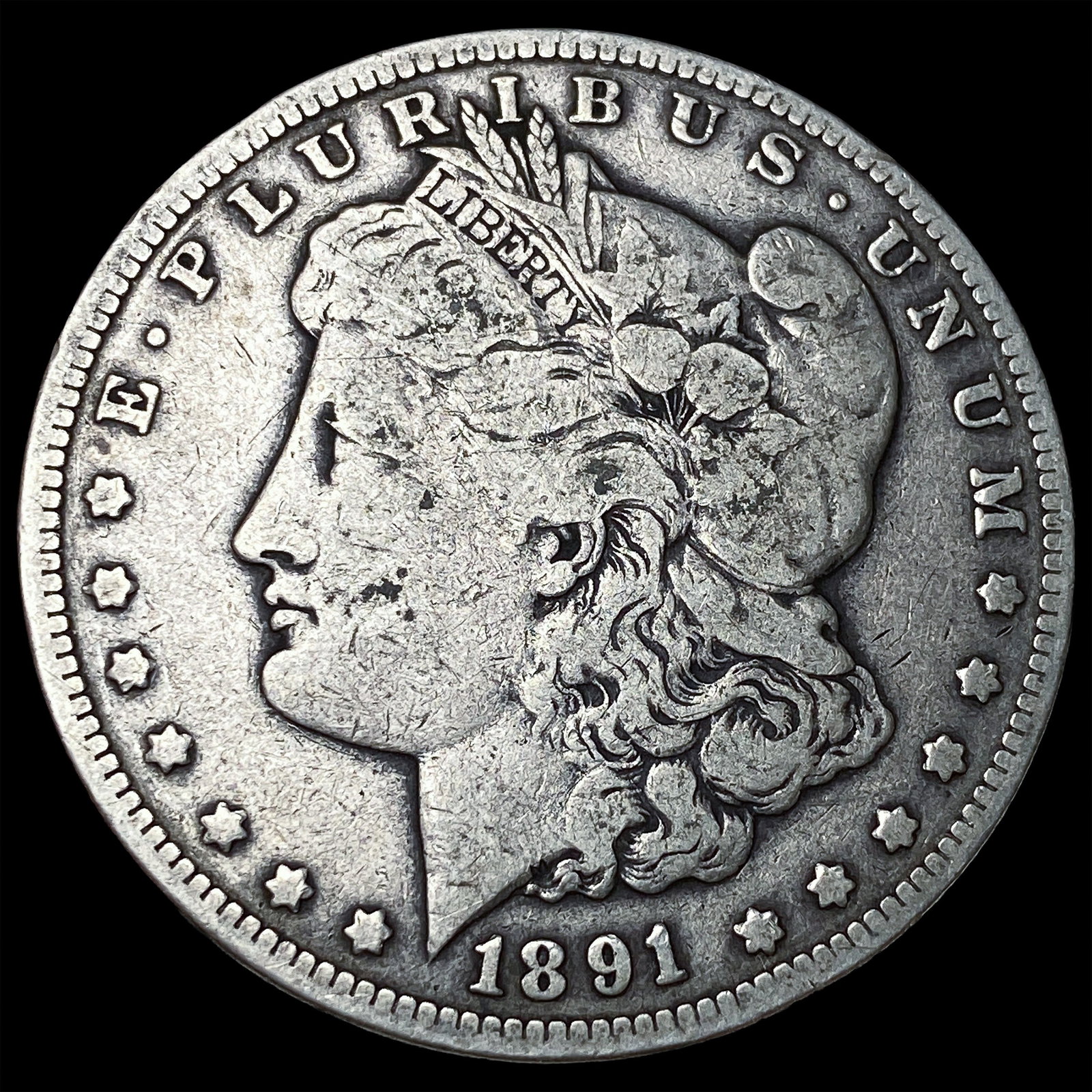 1891-CC Silver Morgan Dollar ABOUT UNCIRCULATED: 1891-CC Silver Morgan Dollar ABOUT UNCIRCULATED