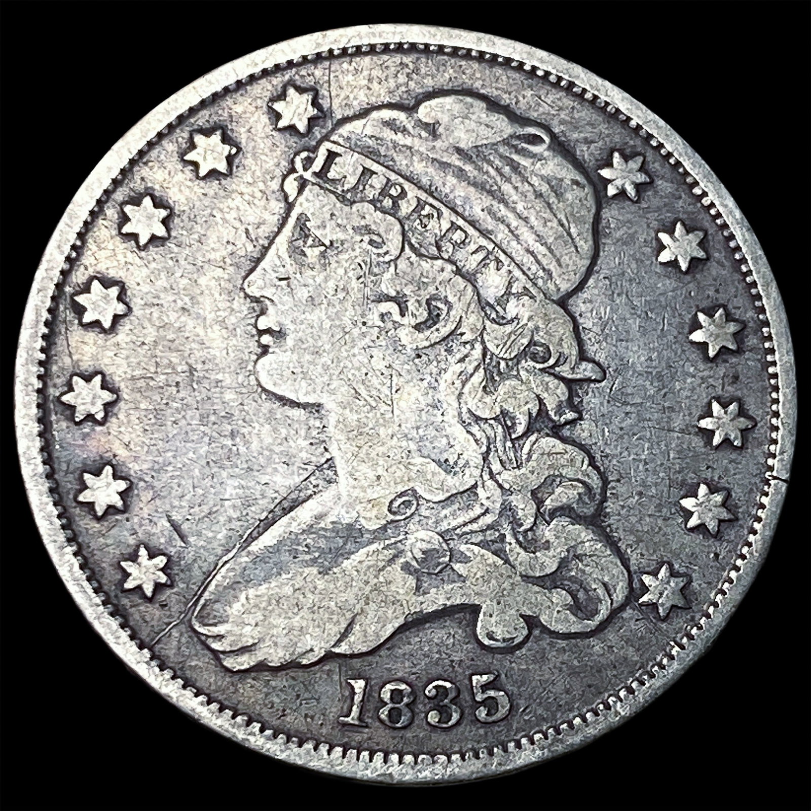 1835 Capped Bust Silver Quarter LIGHTLY CIRCULATED: 1835 Capped Bust Silver Quarter LIGHTLY CIRCULATED