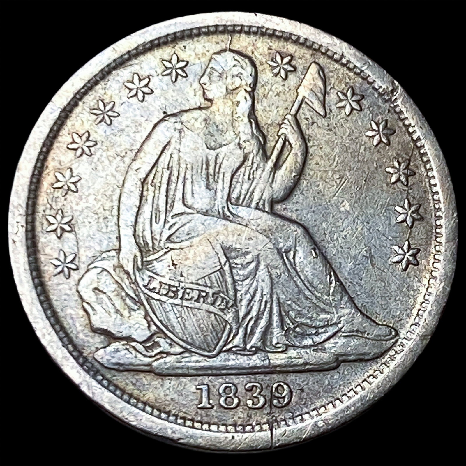 1839 Seated Liberty Dime NEARLY UNCIRCULATED (1 of 2)