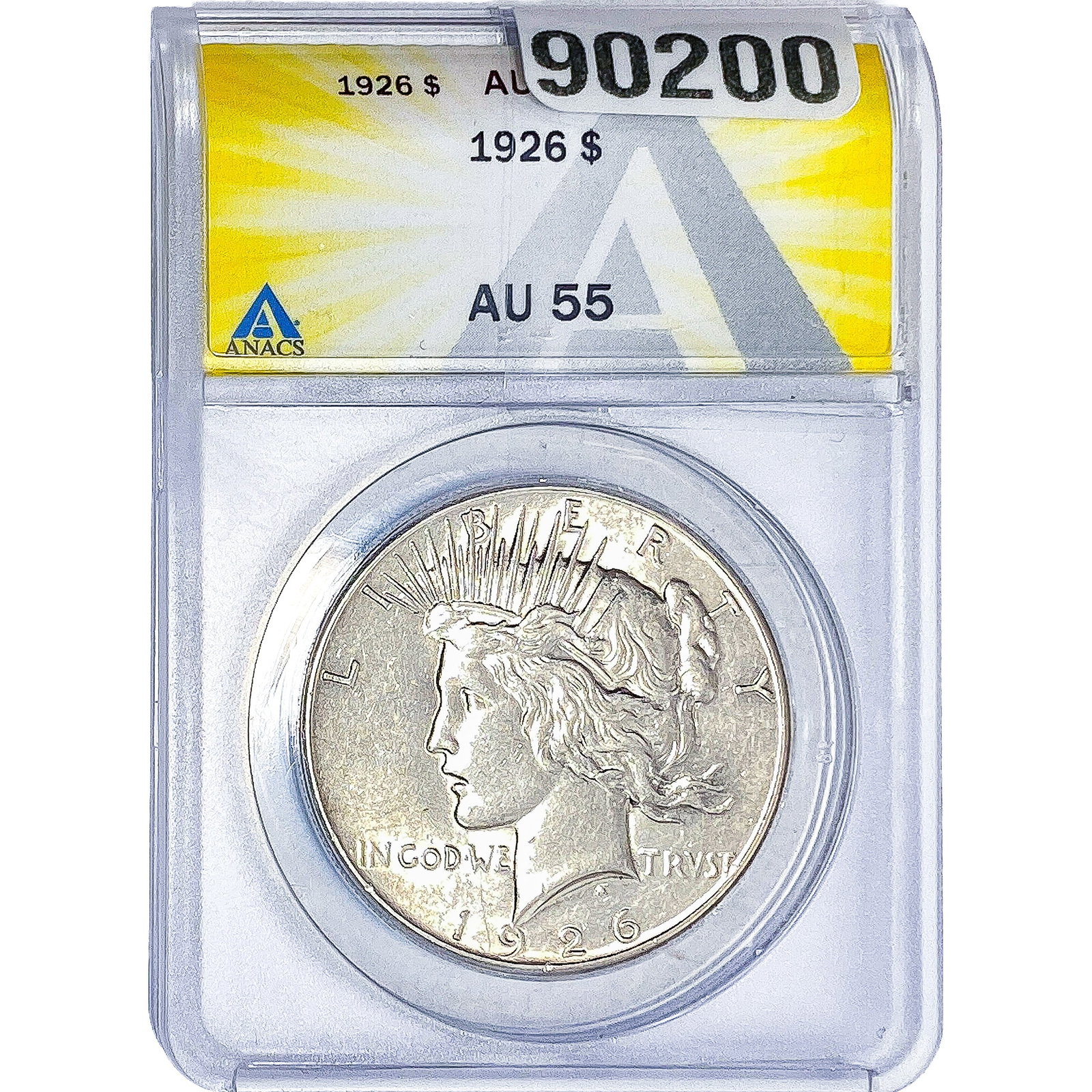 1926 Silver Peace Dollar ANACS AU55: 1926 Silver Peace Dollar ANACS AU55