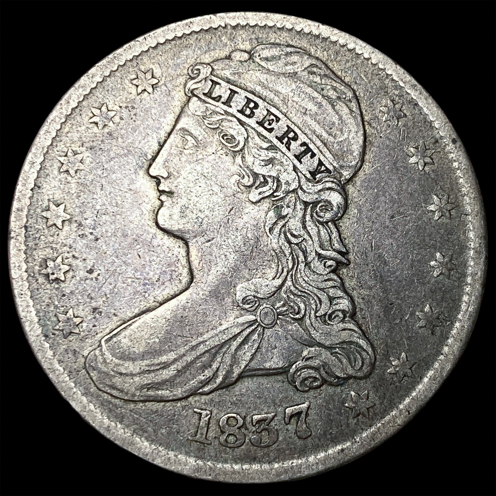 1837 Capped Bust Half Dollar NEARLY UNCIRCULATED: 1837 Capped Bust Half Dollar NEARLY UNCIRCULATED