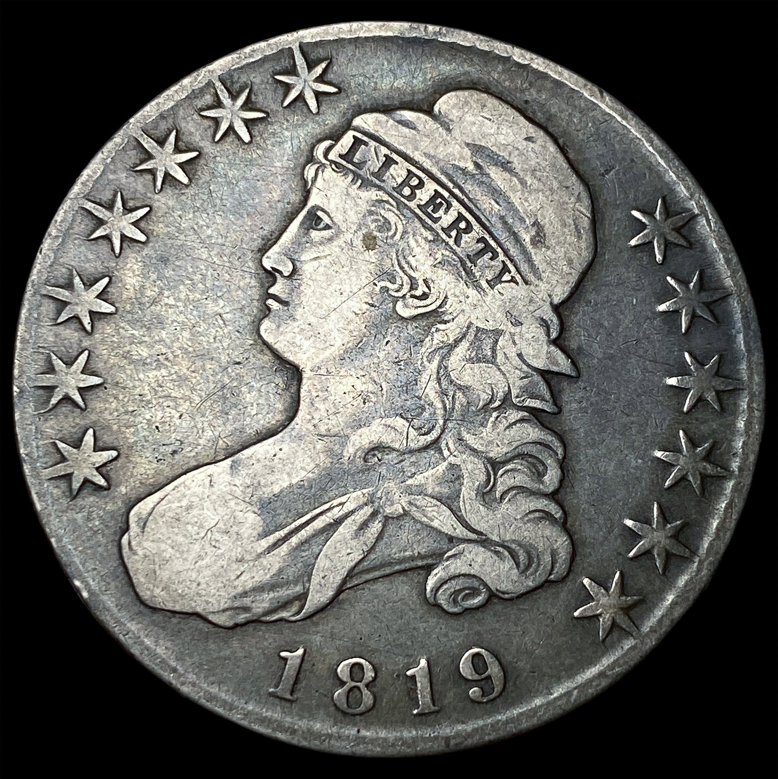 1819 Capped Bust Half Dollar LIGHTLY CIRCULATED (1 of 2)