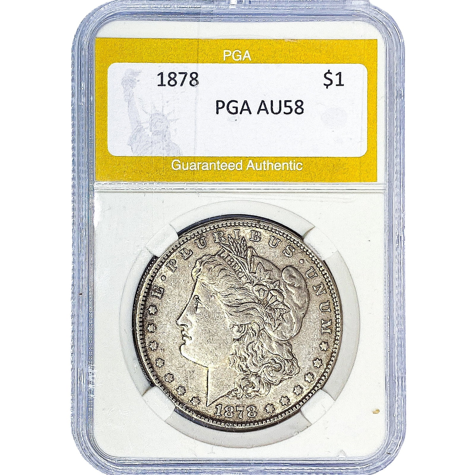 1878 Morgan Silver Dollar PGA AU58: 1878 Morgan Silver Dollar PGA AU58