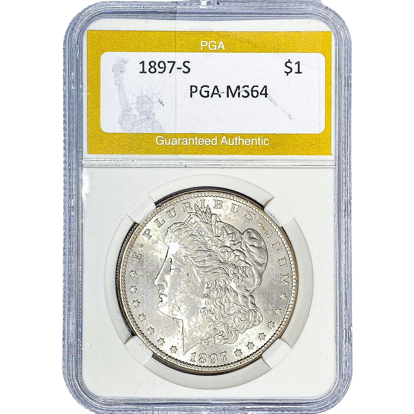 1897-S Morgan Silver Dollar PGA MS64: 1897-S Morgan Silver Dollar PGA MS64