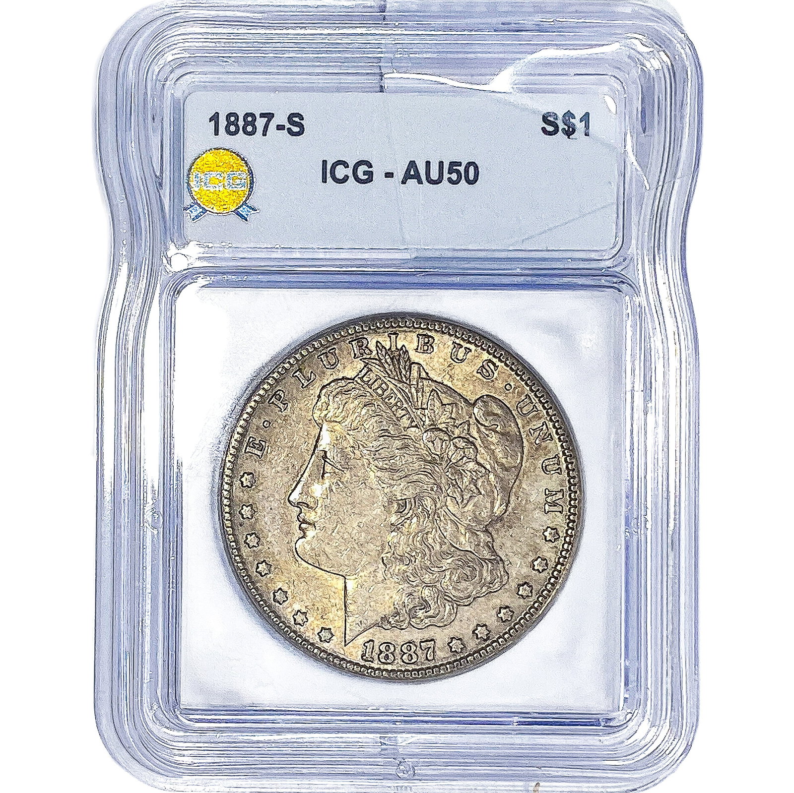 1887-S Morgan Silver Dollar ICG AU50 (1 of 2)