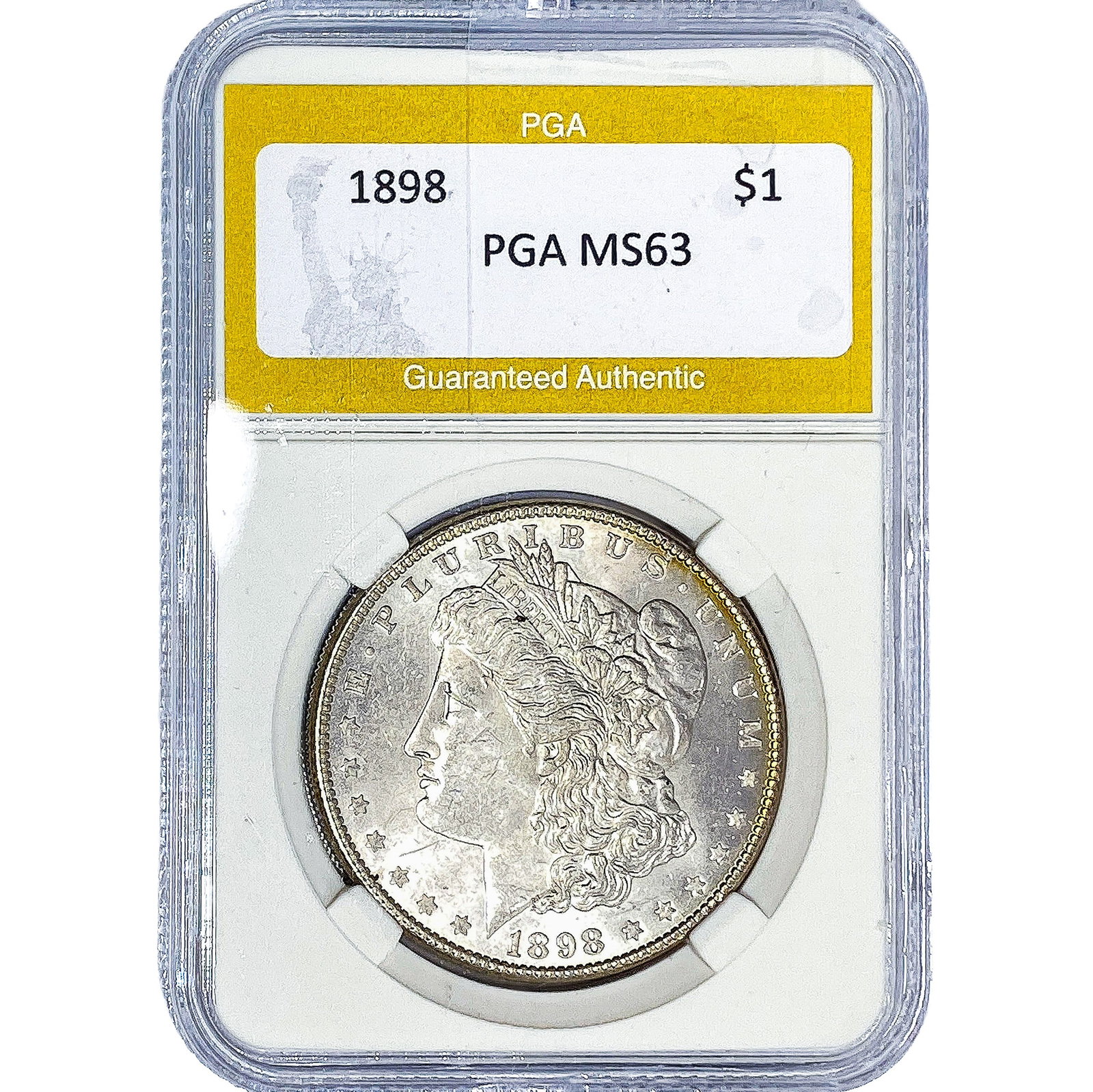 1898 Morgan Silver Dollar PGA MS63: 1898 Morgan Silver Dollar PGA MS63