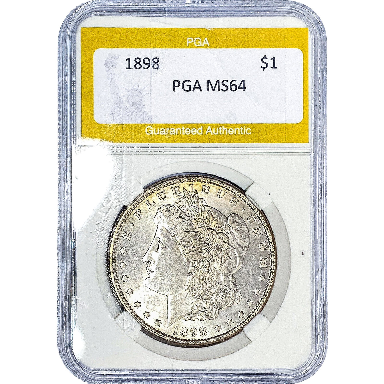 1898 Morgan Silver Dollar PGA MS64: 1898 Morgan Silver Dollar PGA MS64