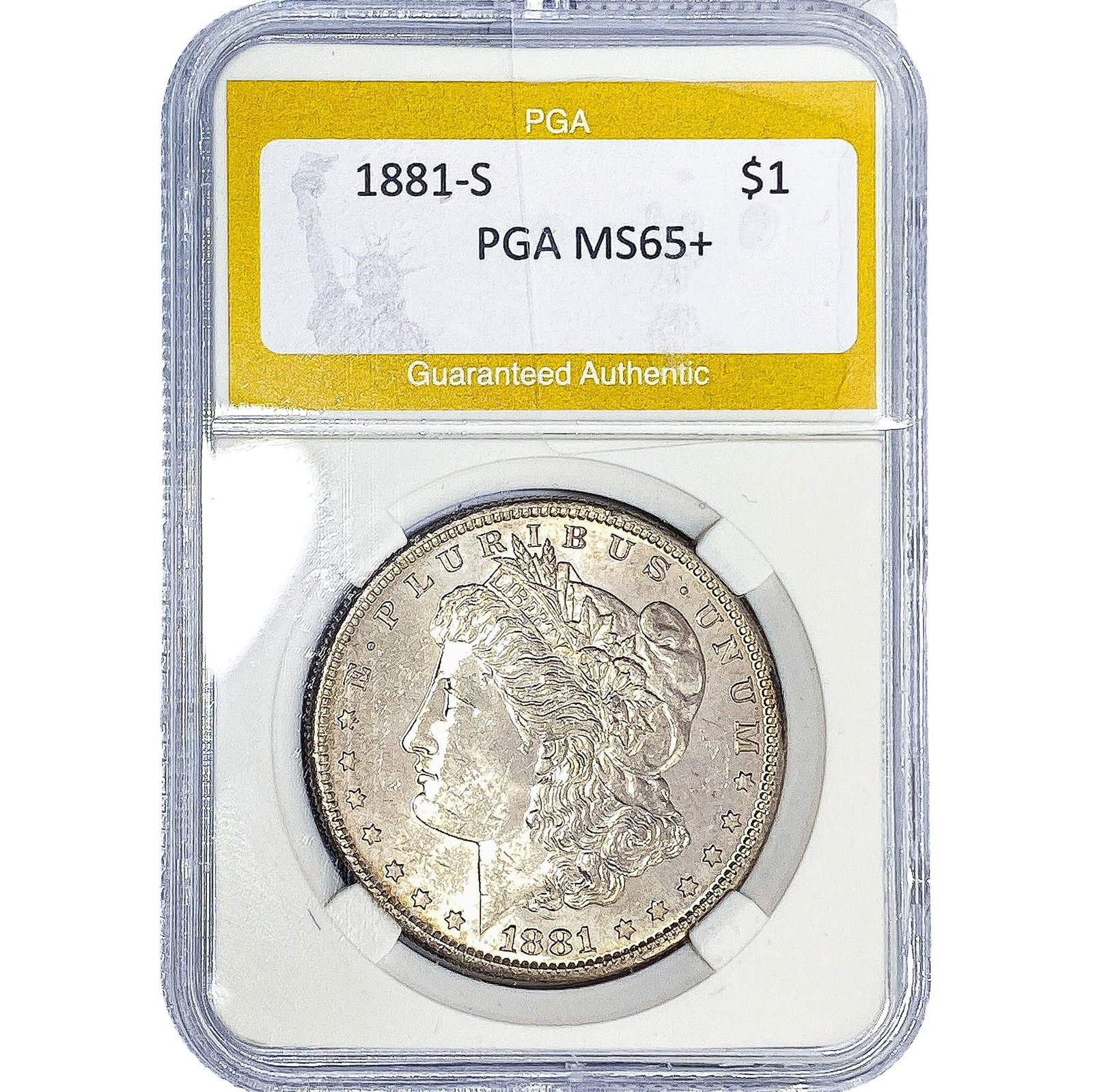 1881-S Morgan Silver Dollar PGA MS65+: 1881-S Morgan Silver Dollar PGA MS65+