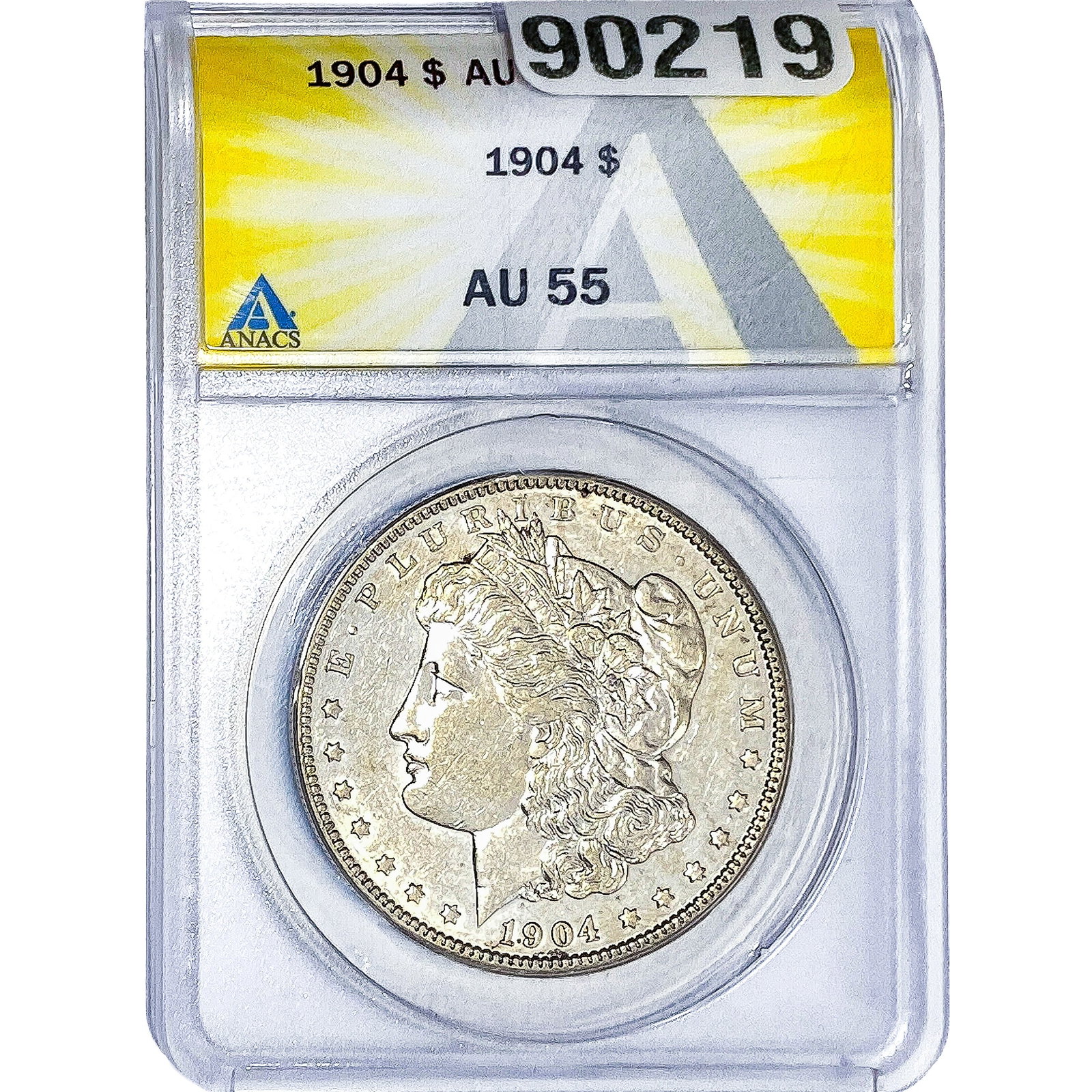 1904 Morgan Silver Dollar ANACS AU55: 1904 Morgan Silver Dollar ANACS AU55