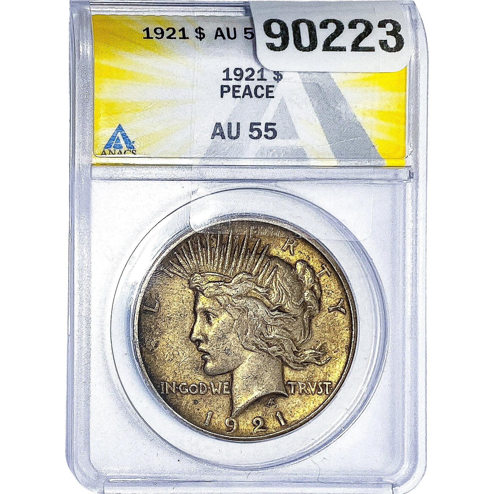 1921 Silver Peace Dollar ANACS AU55: 1921 Silver Peace Dollar ANACS AU55