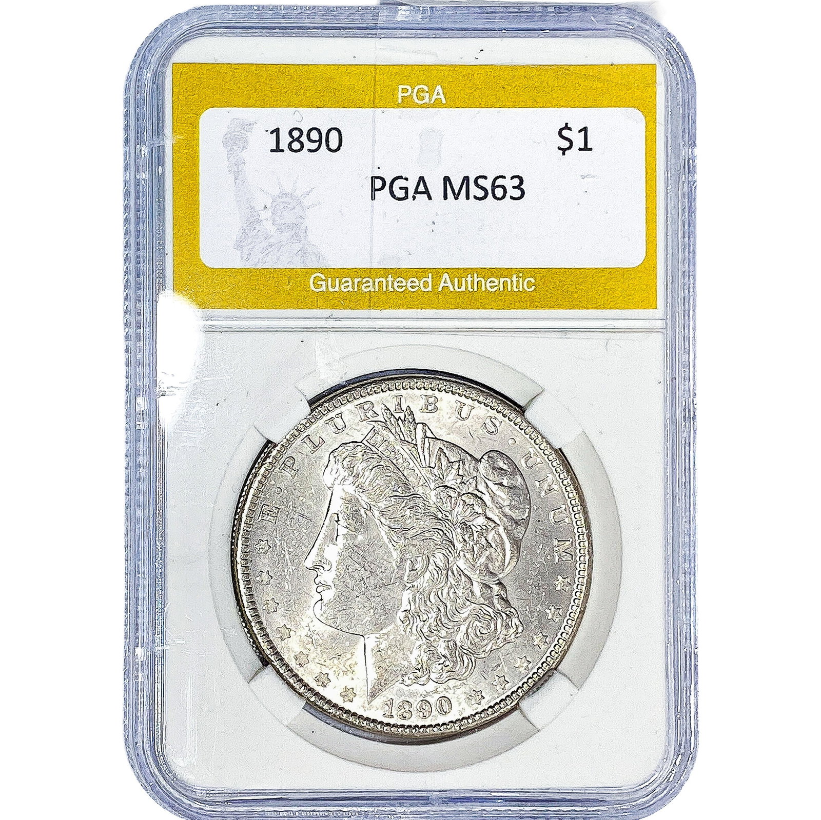 1890 Morgan Silver Dollar PGA MS63: 1890 Morgan Silver Dollar PGA MS63