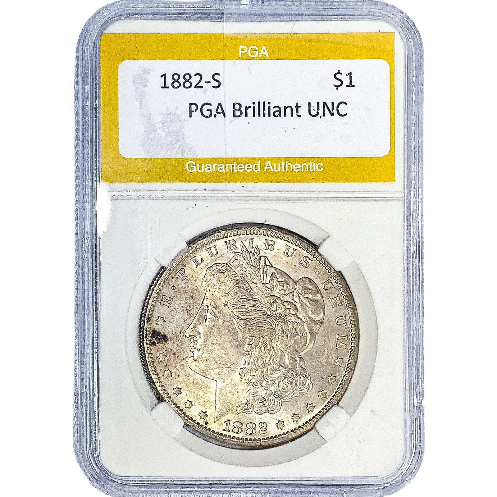 1882-S Morgan Silver Dollar PGA Brilliant UNC: 1882-S Morgan Silver Dollar PGA Brilliant UNC