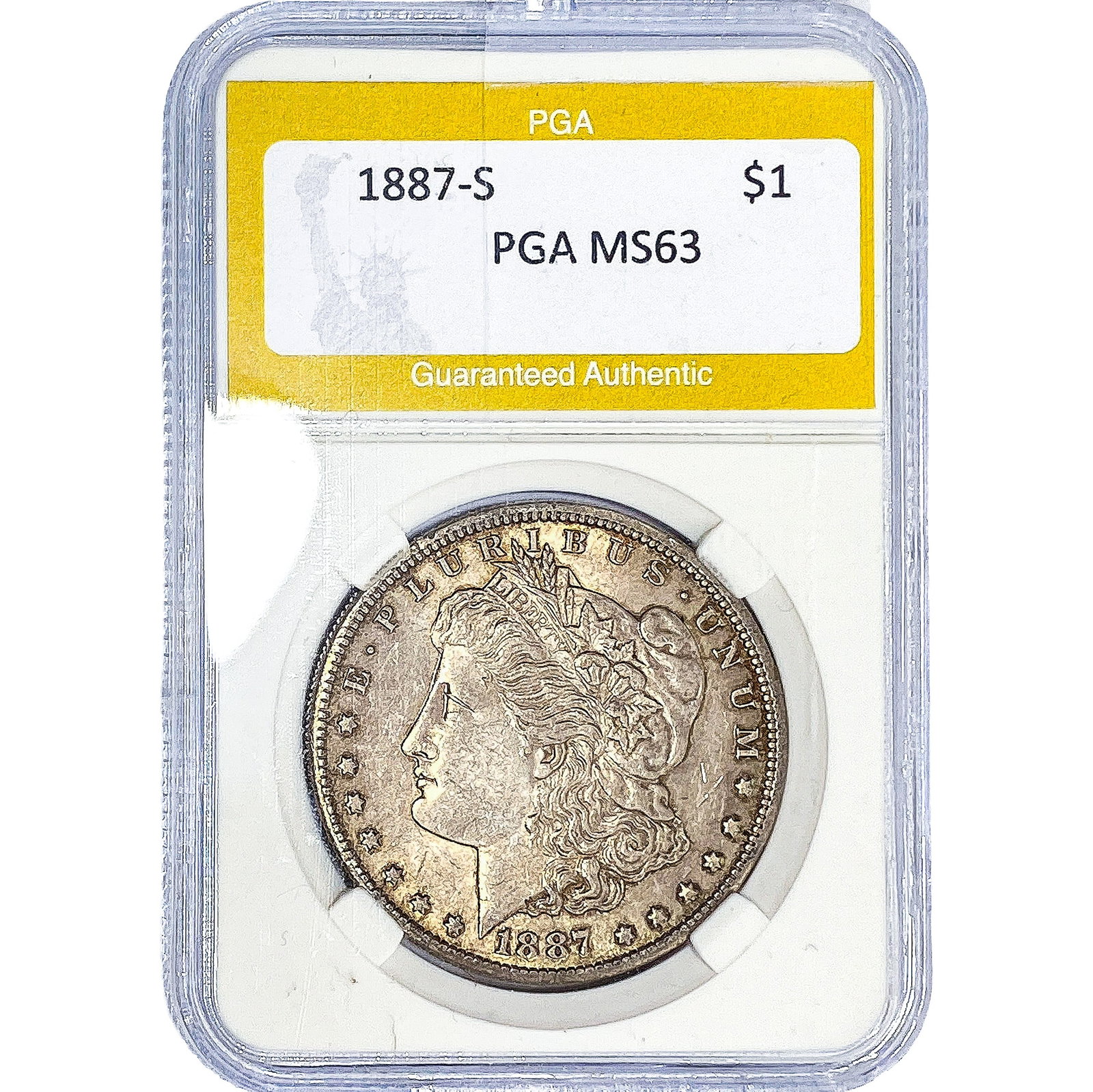 1887-S Morgan Silver Dollar PGA MS63: 1887-S Morgan Silver Dollar PGA MS63