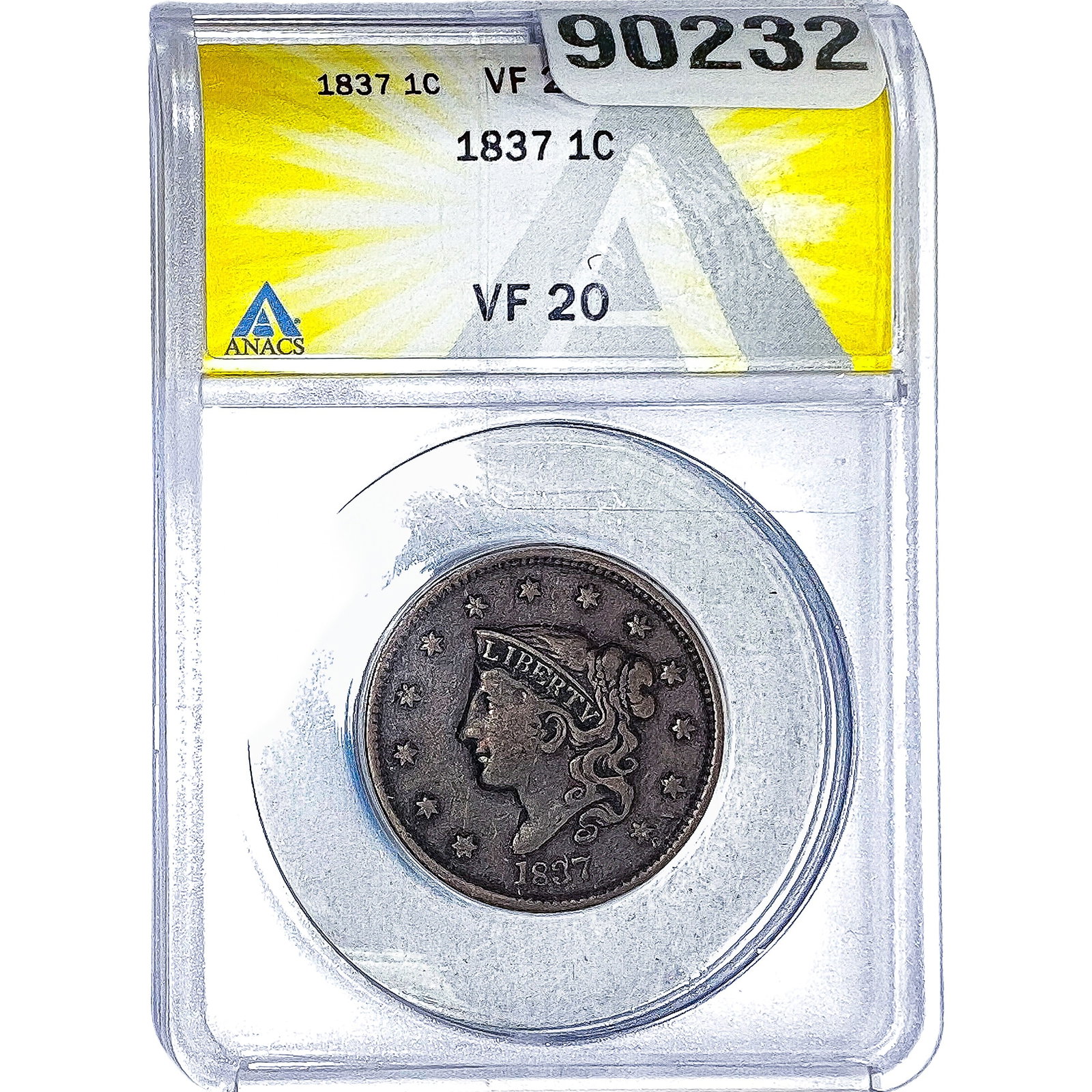 1937 Coronet Head Large Cent ANACS VF20: 1937 Coronet Head Large Cent ANACS VF20