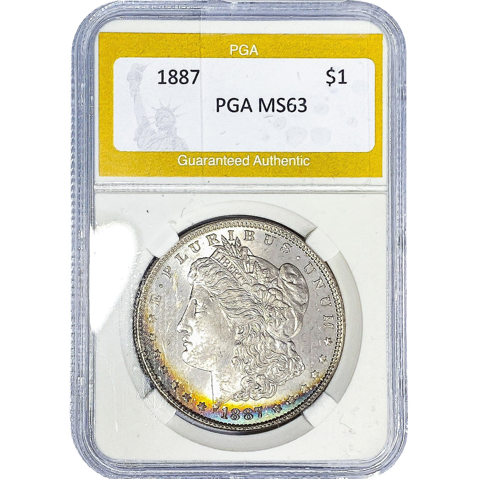1887 Morgan Silver Dollar PGA MS63: 1887 Morgan Silver Dollar PGA MS63