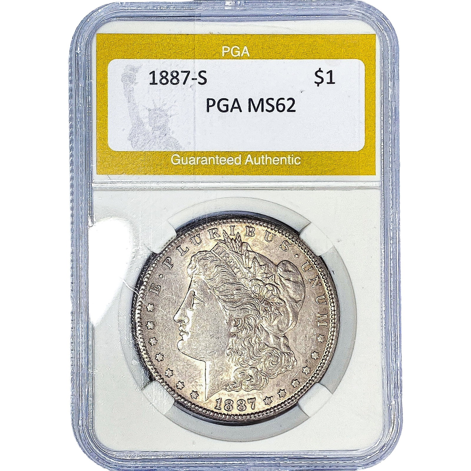 1887-S Morgan Silver Dollar PGA MS62: 1887-S Morgan Silver Dollar PGA MS62