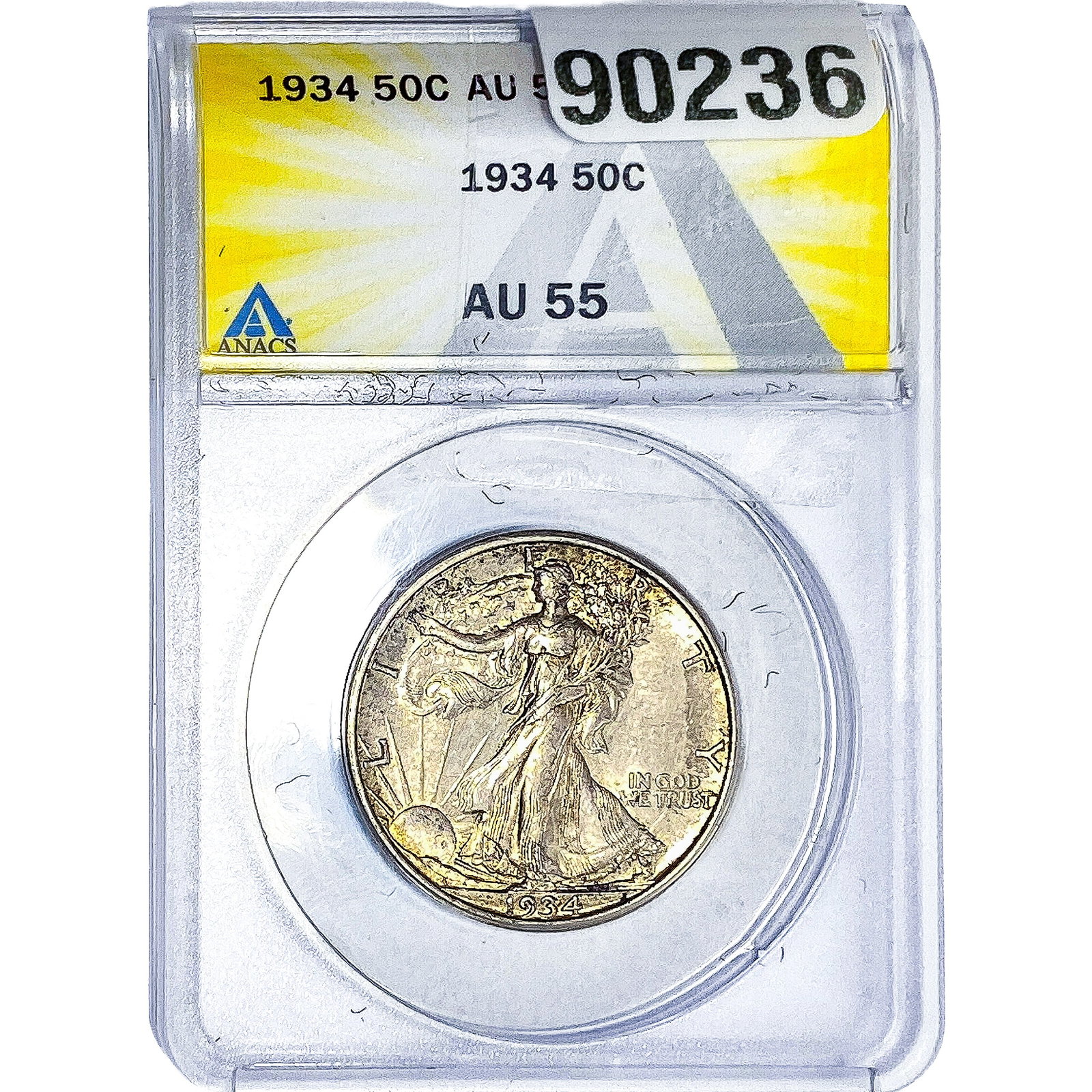1934 Walking Liberty Half Dollar ANACS AU55: 1934 Walking Liberty Half Dollar ANACS AU55