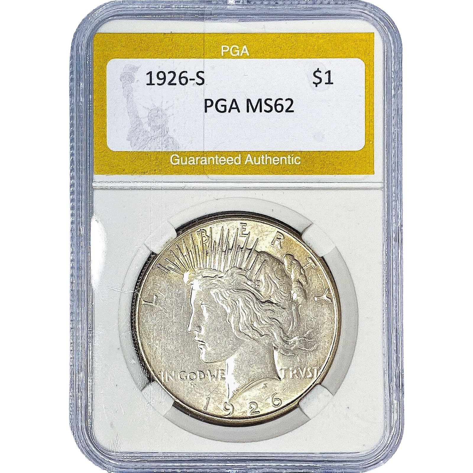 1926-S Silver Peace Dollar PGA MS62 (1 of 2)