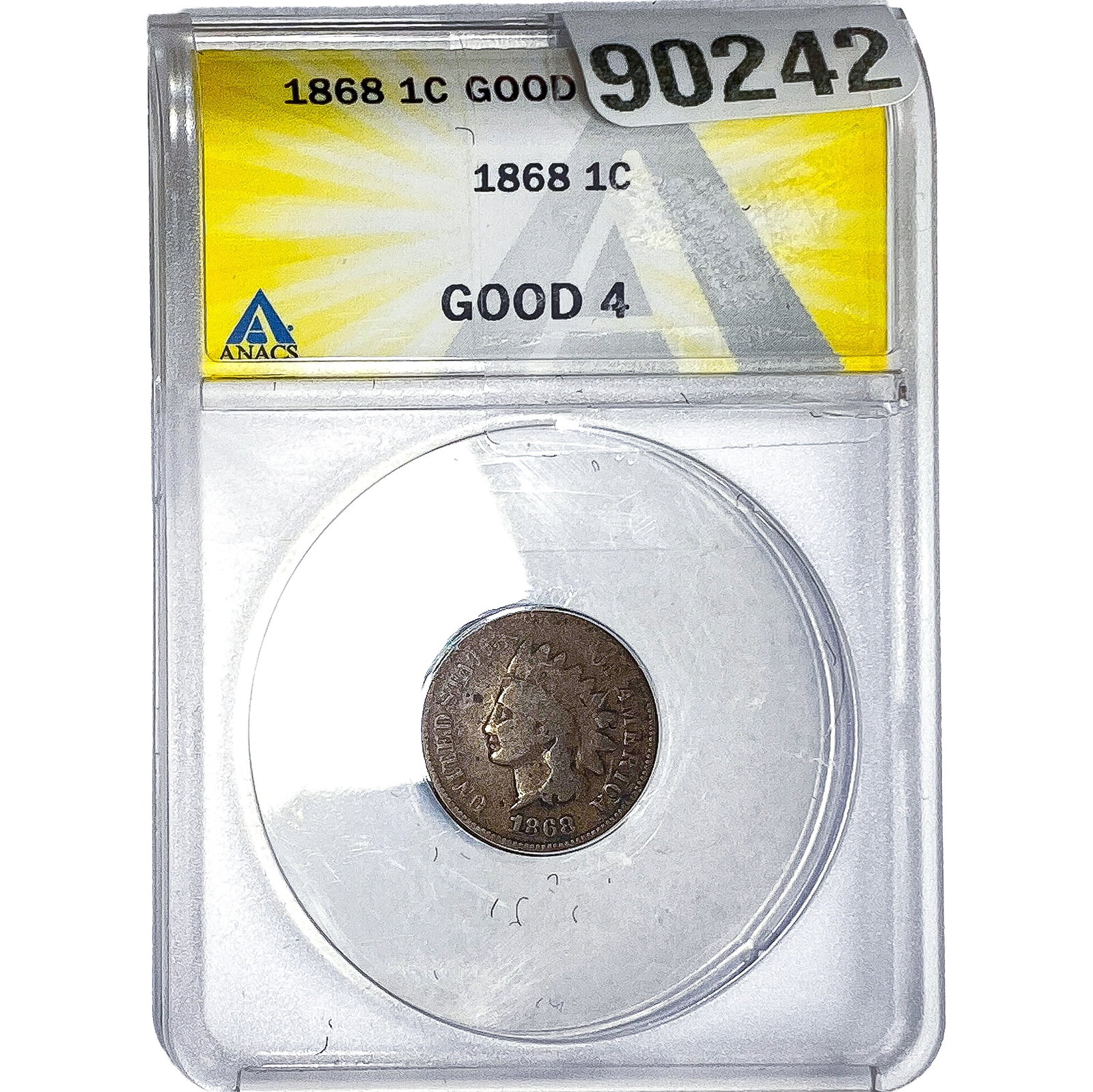 1868 Indian Head Cent ANACS GOOD4 (1 of 2)