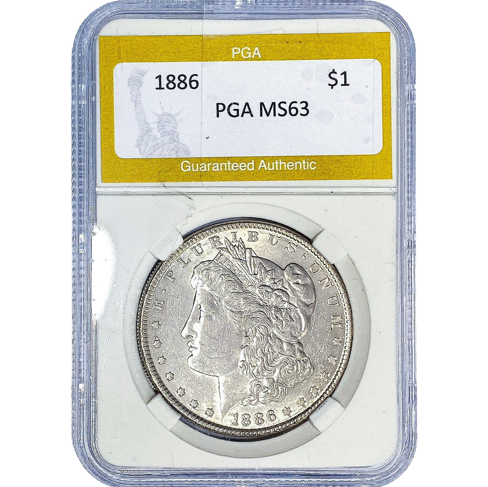 1886 Morgan Silver Dollar PGA MS63: 1886 Morgan Silver Dollar PGA MS63