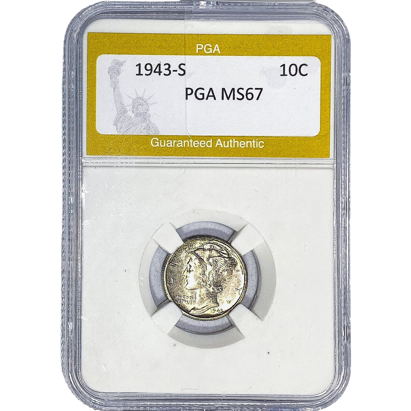 1943-S Mercury Silver Dime PGA MS67: 1943-S Mercury Silver Dime PGA MS67