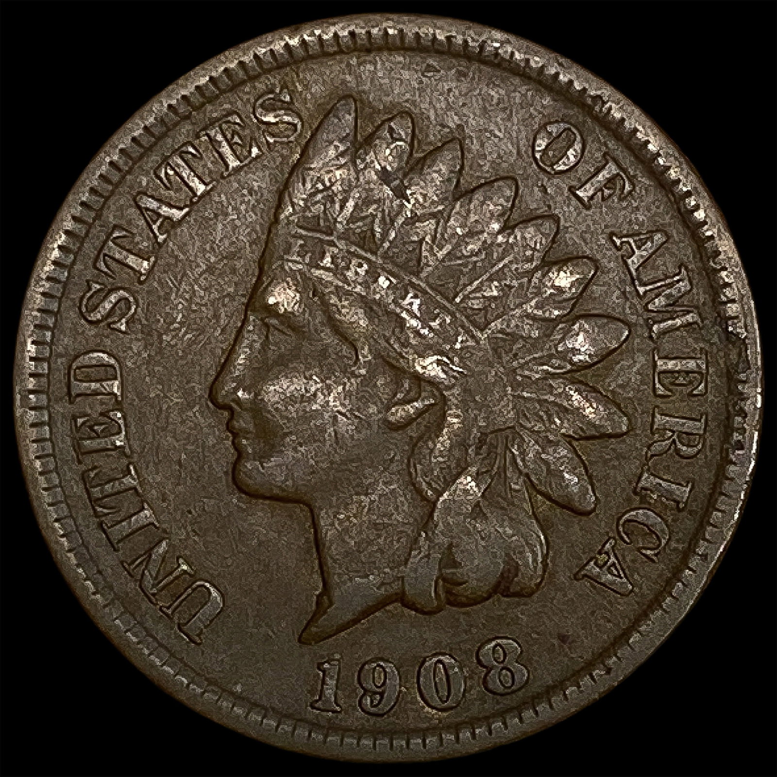 1908-S Indian Head Cent NEARLY UNCIRCULATED (1 of 2)