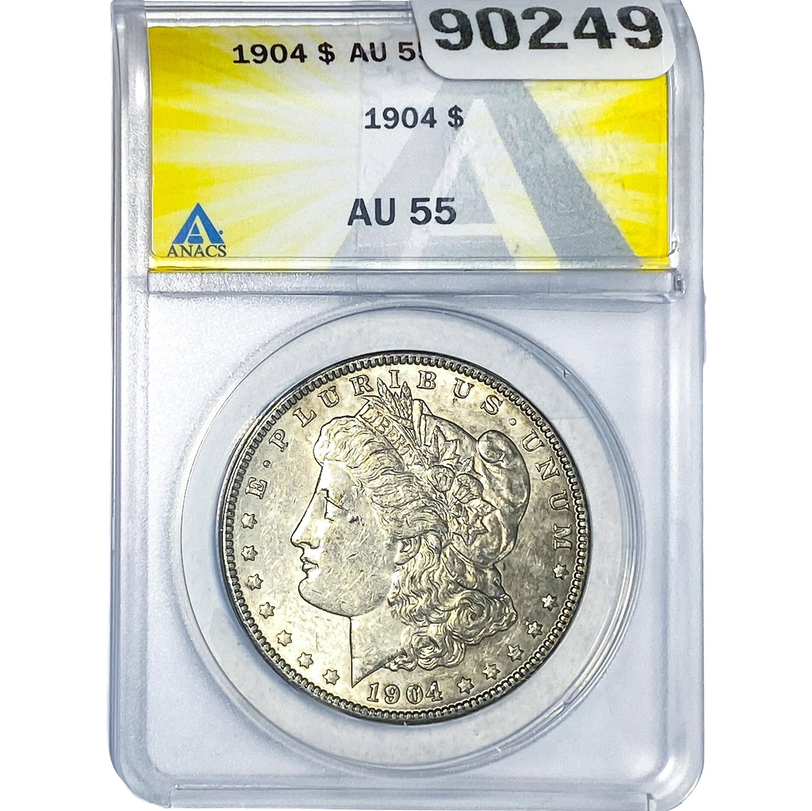 1904 Morgan Silver Dollar ANACS AU55: 1904 Morgan Silver Dollar ANACS AU55