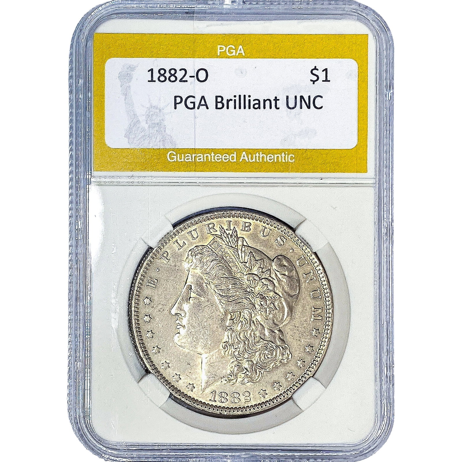 1882-O Morgan Silver Dollar PGA Brilliant UNC: 1882-O Morgan Silver Dollar PGA Brilliant UNC