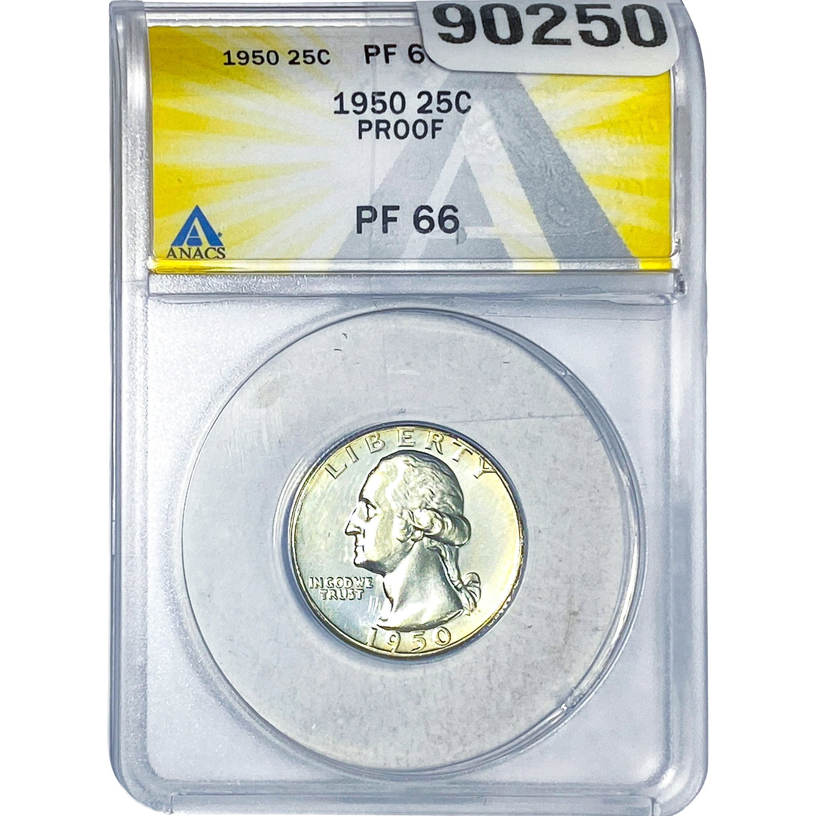 1950 Washington Silver Quarter ANACS PF66 PROOF: 1950 Washington Silver Quarter ANACS PF66 PROOF