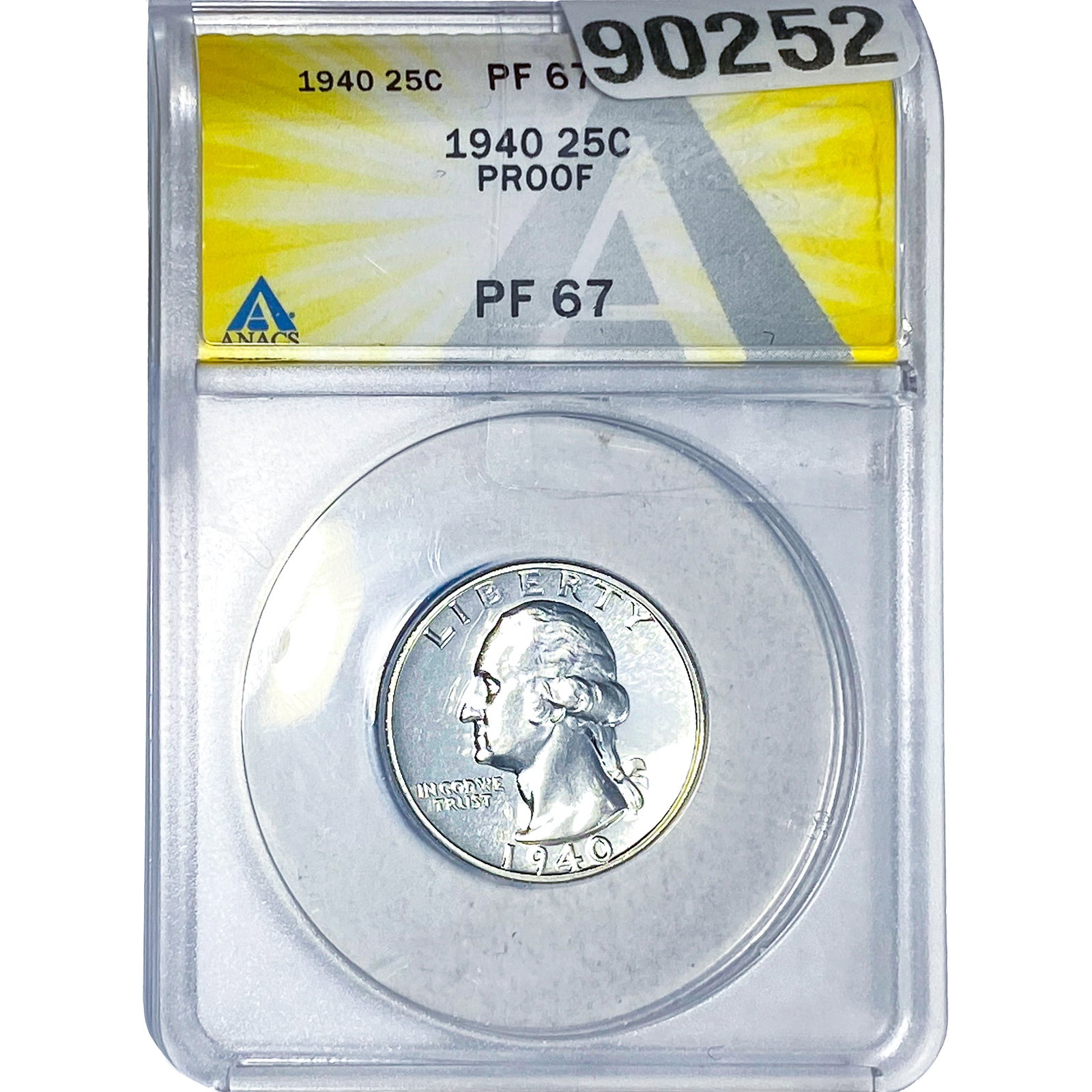 1940 Washington Silver Quarter ANACS PF67 PROOF (1 of 2)