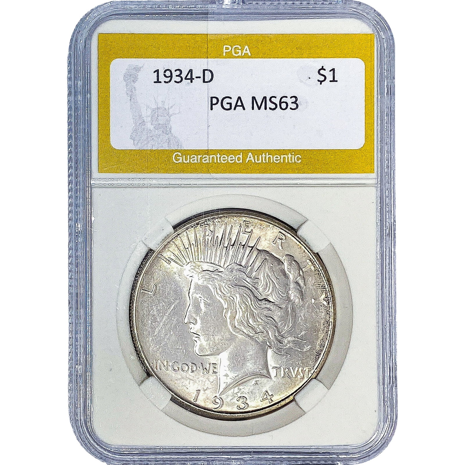 1934-D Silver Peace Dollar PGA MS63 (1 of 2)